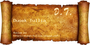 Dusek Tullia névjegykártya